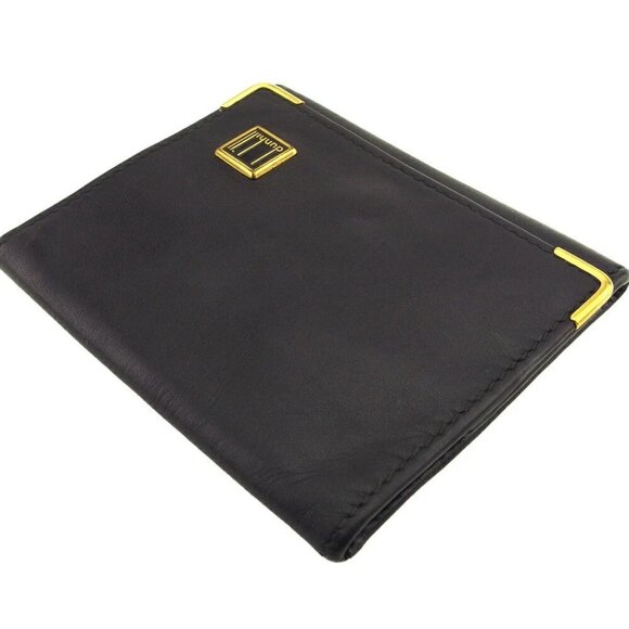 Dunhill Coin case Black gold Women Authentic secondhand